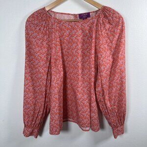J Crew x Liberty Womens Blouse Medium Ditzy Floral Cotton Puff Sleeve Cottage